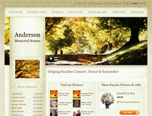 Tablet Screenshot of andersonmemorialhomes.com